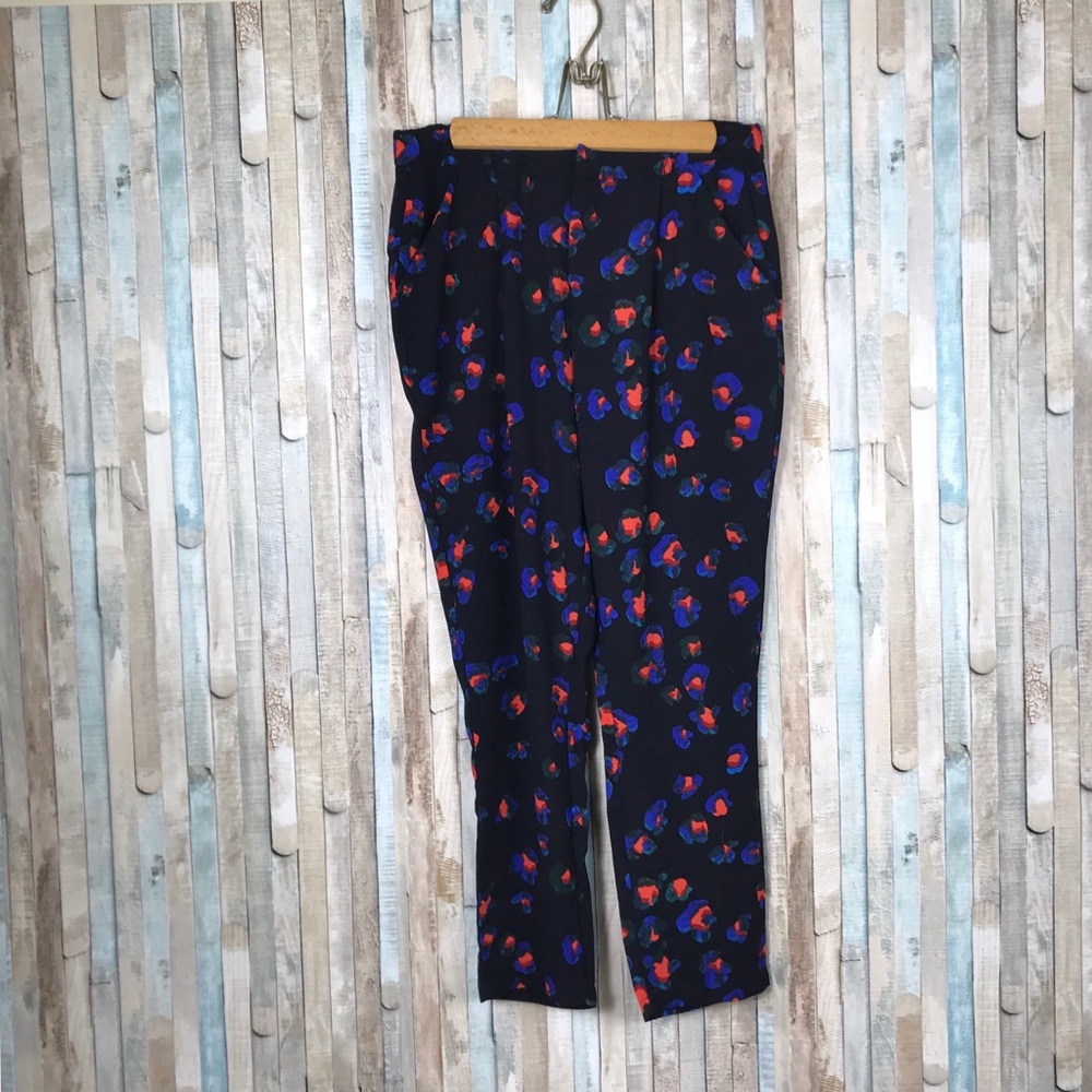 Topshop 8 High Waist Floral Tapered Trouser‎ Pants